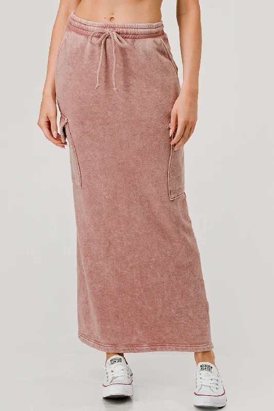 Brushed Cargo Skirt by Hashtag in Ash Rose wool skirt sturdy