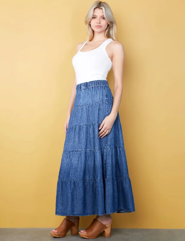 BT6787s Billy T Willa Layered Maxi Skirt lace skirt intricate