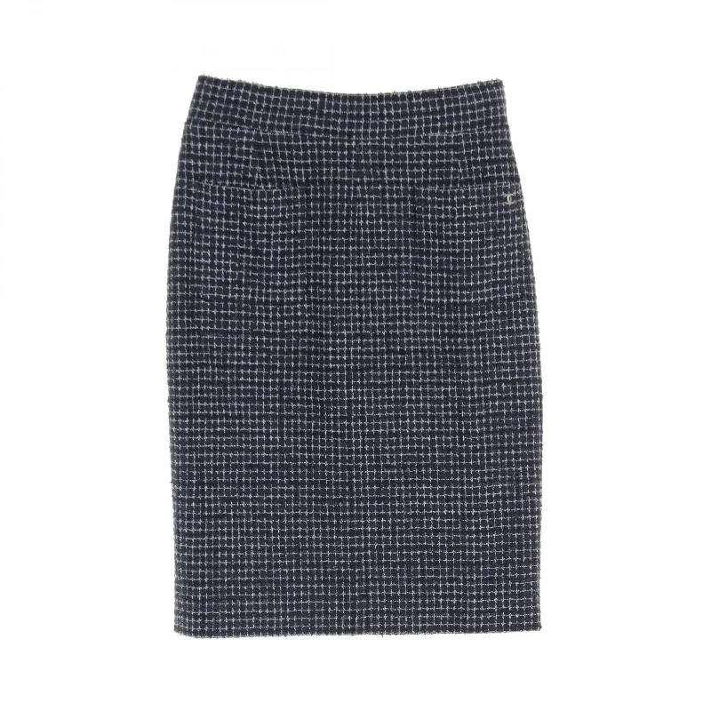 Chanel Silk Fabric Skirt Navy Multi P37736 mini skirt trendy