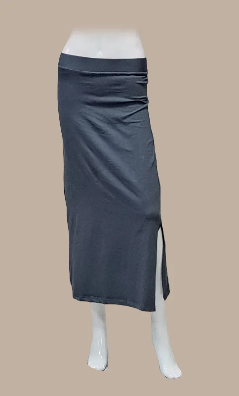 Dark Grey Shape Wear Under Skirt silk skirt sleek