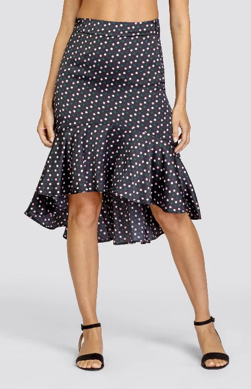 Desiree 23" Skirt - Dottie - FINAL SALE silk skirt sleek