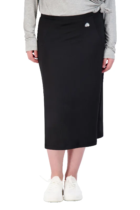 Fit Skort 26"-Black wrap skirt elegant