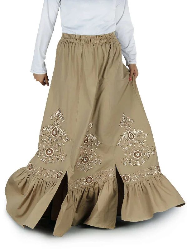 Numa Embroidered Cotton Skirt leather skirt bold