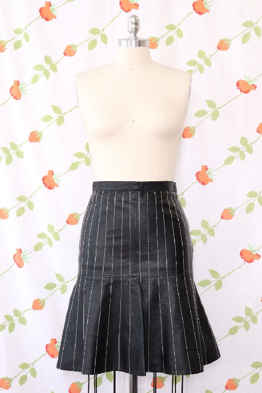 Patricia Viera Topstitch Leather Skirt XS/S mini skirt trendy