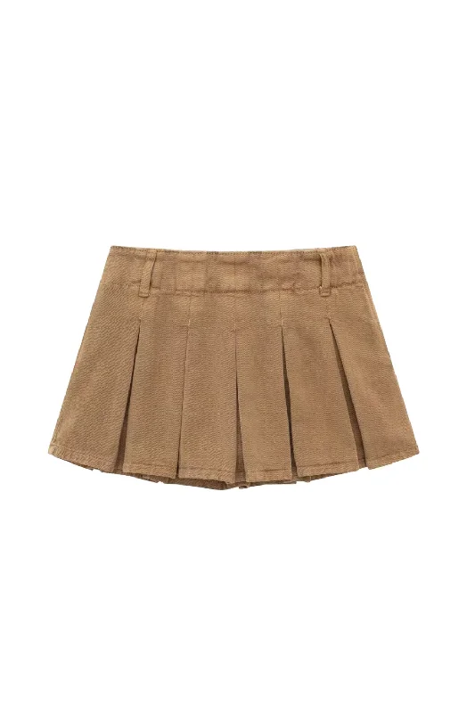 'Payton' Low-waist Pleated Skort chiffon skirt airy