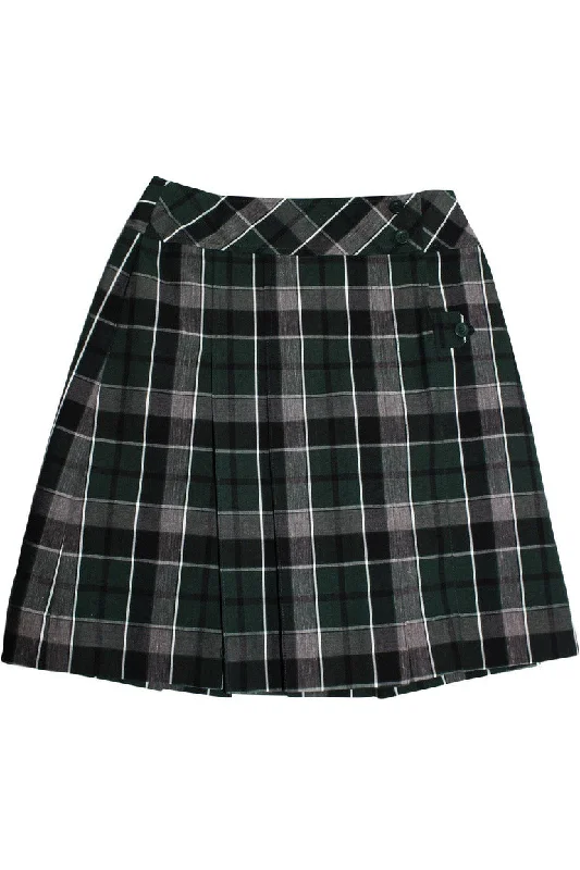 Plaid 75 Drop-Waist Skirt silk skirt lustrous