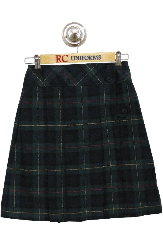 Plaid 832 Mock Wrap Skirt cashmere skirt soft