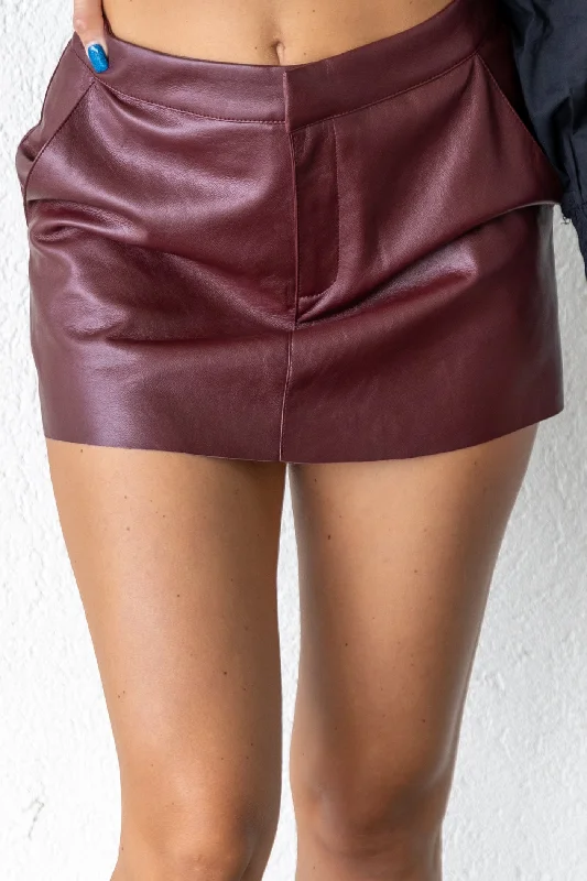 EMILY LEATHER SKORT wrap skirt elegant