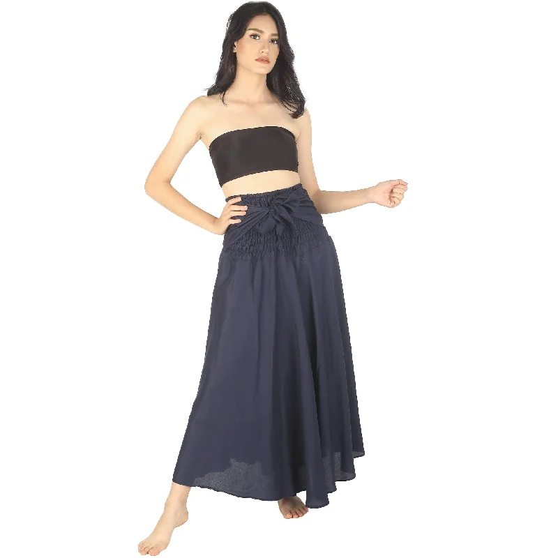 Solid Color Women's Bohemian Skirt in Navy SK0033 020000 03 denim skirt trendy