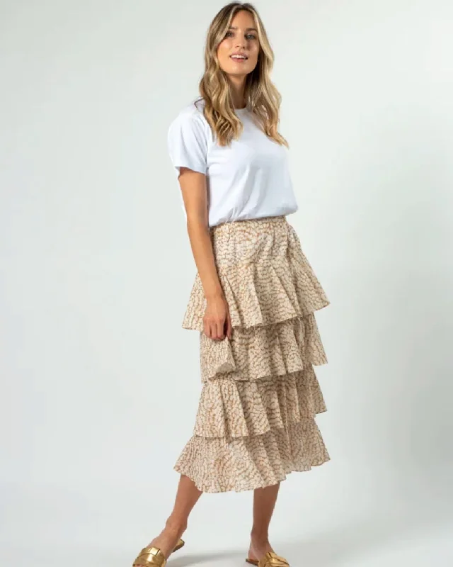 Stella and Gemma Nelly Skirt Birds of a Feather button skirt front