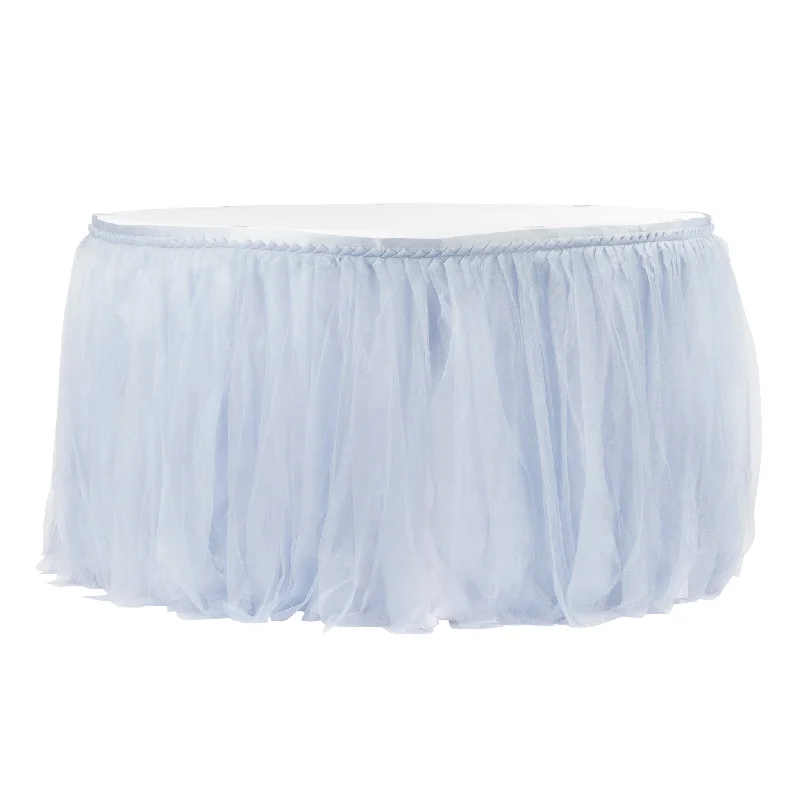 Tulle Tutu 14ft Table Skirt - Dusty Blue lightweight skirt design