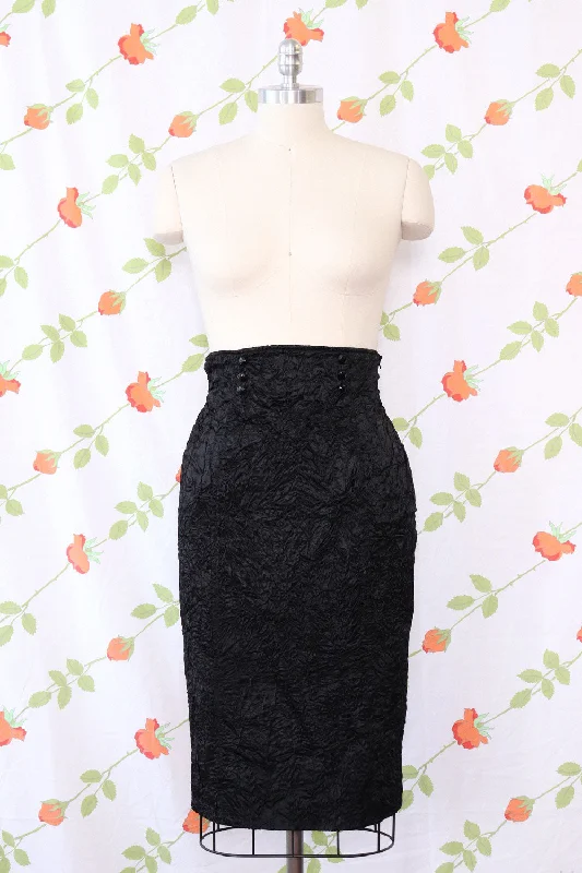 Ungaro Scrunchie Satin Pencil Skirt M-M/L cashmere skirt fine